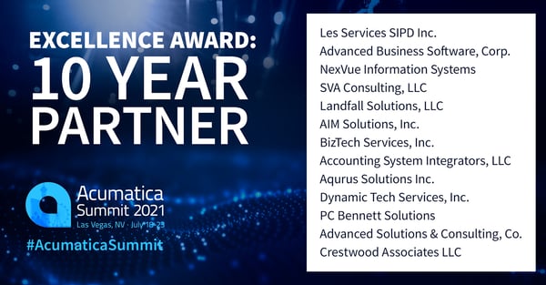 10-Year-Partner-Award #Acumatica Summit