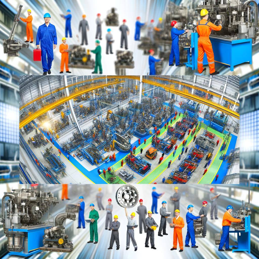 Industrial Machinery Manufacturing workers in manufacturing plant