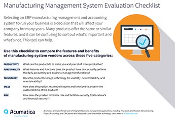 Acumatica-Manufacturing-Evaluation-Checklist