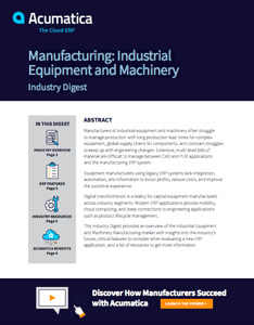 Manufacturing Industrial Equipment and Machinery Industry Digest