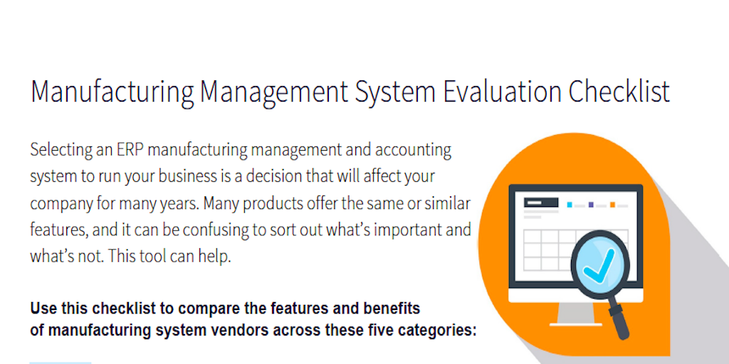 Manufacturing Management System Evaluation Checklist