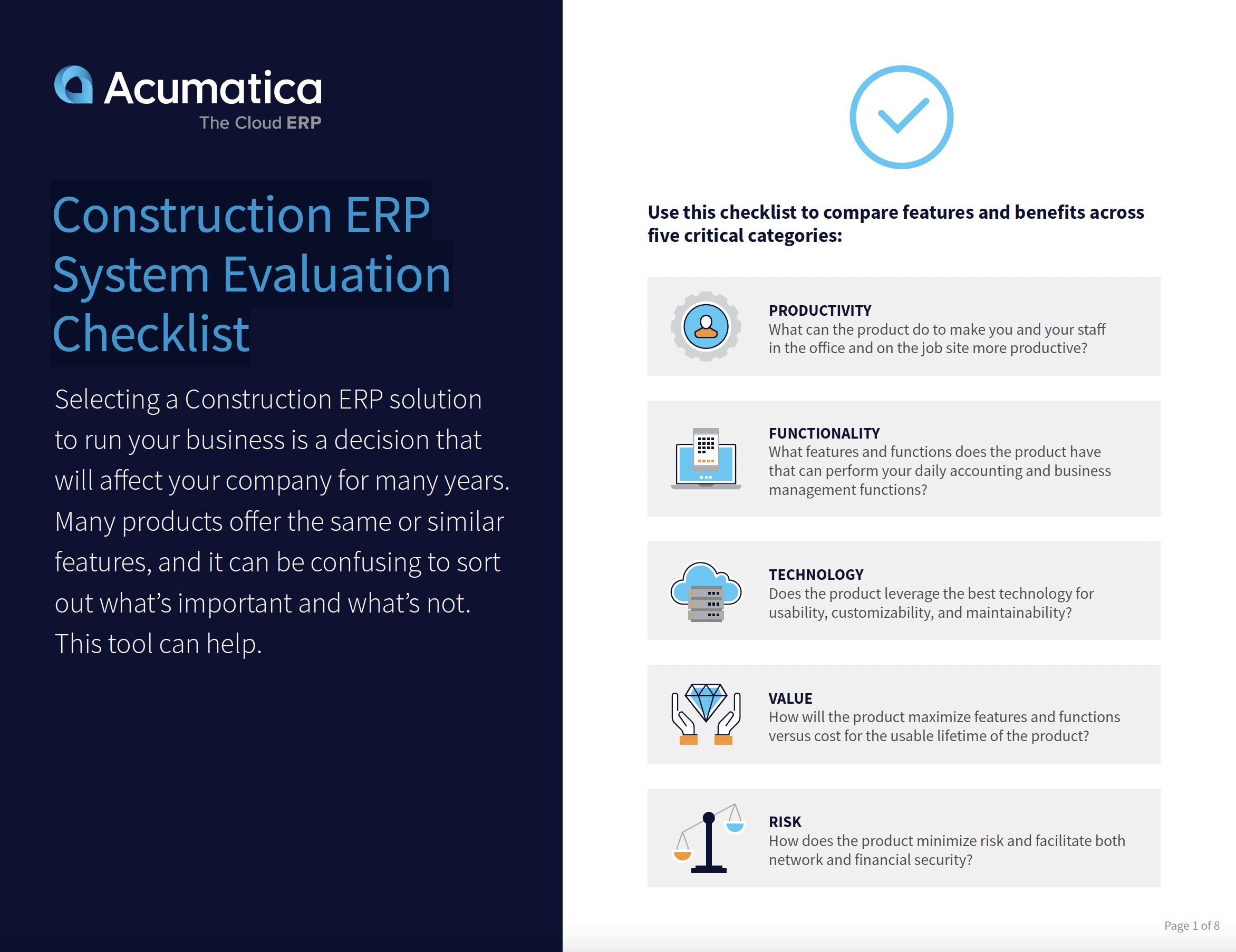 Construction ERP System Evaluation Checklist