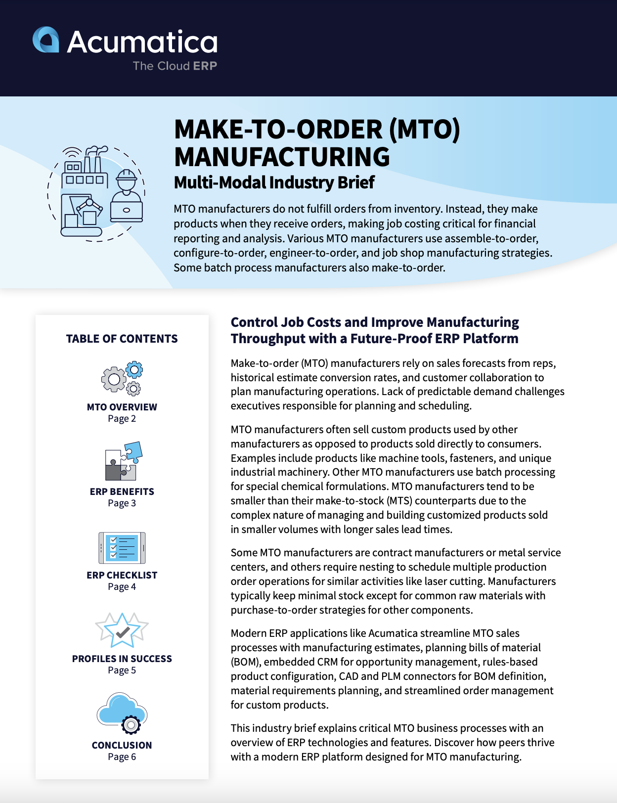 MAKE-TO-ORDER (MTO) MANUFACTURING