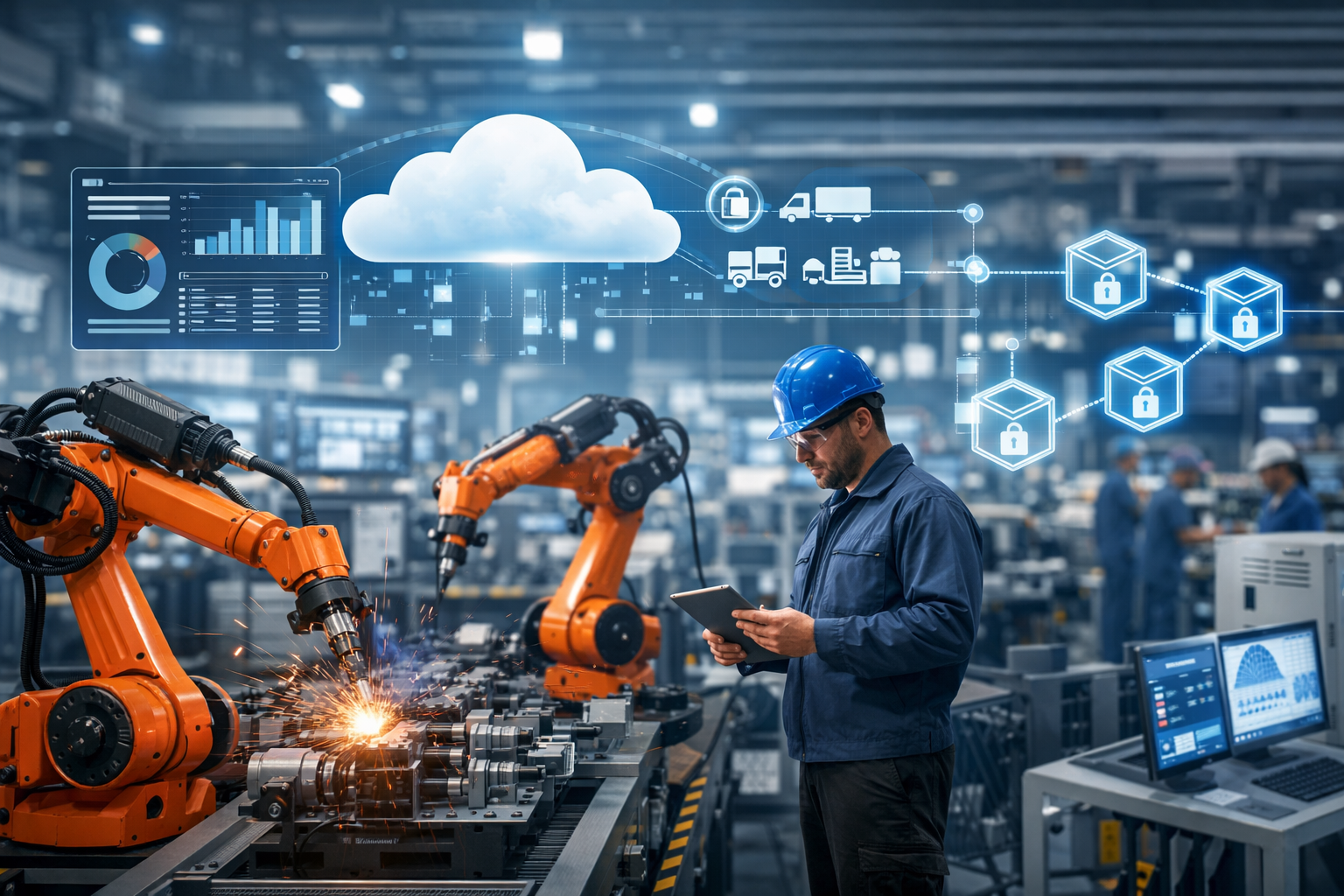 Modernizing Discrete Manufacturing ERP with MES, Robotics & Blockchain