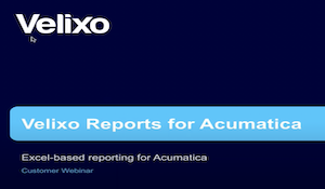 Aqurus webinar featuring Velixo Excel reporting for Acumatica